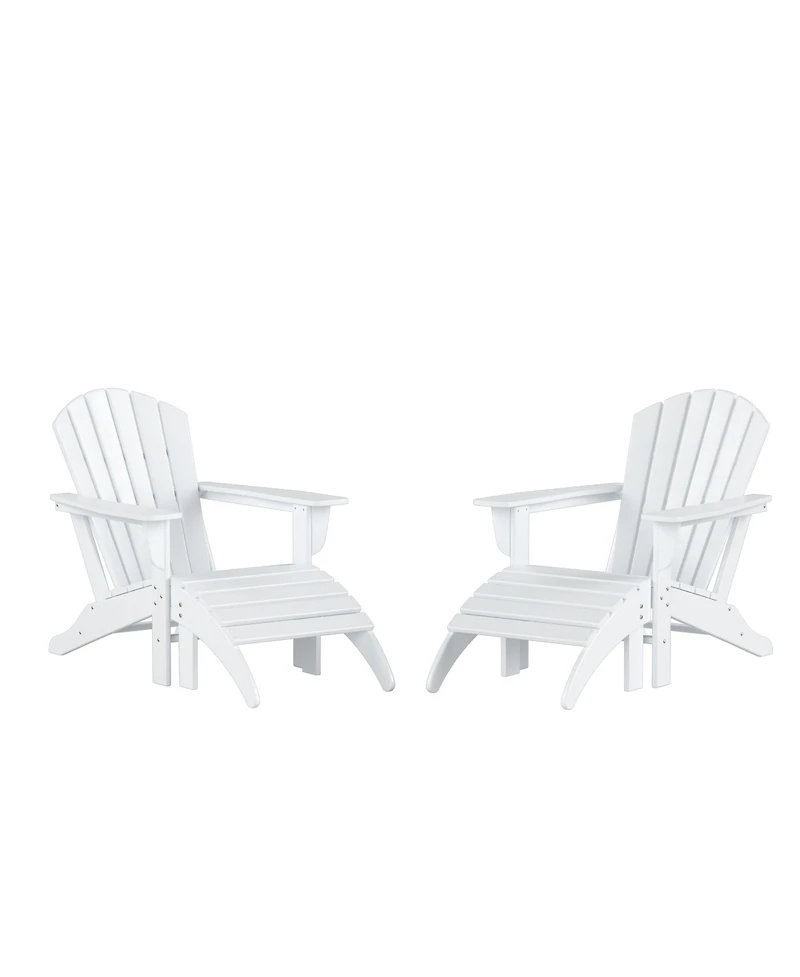 WestinTrends Adirondack Chair with Footrest Ottoman Set (Set of 2)