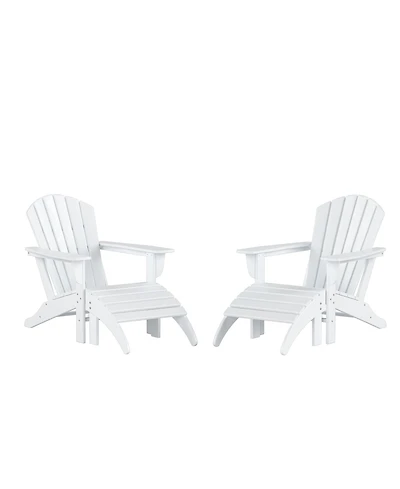 WestinTrends Adirondack Chair with Footrest Ottoman Set (Set of 2)