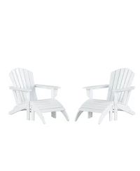 WestinTrends Adirondack Chair with Footrest Ottoman Set (Set of 2)