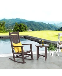 WestinTrends 2-Piece Classic Porch Rocking Chair With Side Table Set