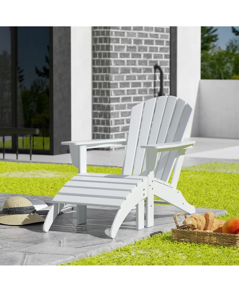 WestinTrends Outdoor Adirondack Chair With Footrest Ottoman Set