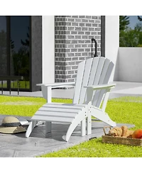 WestinTrends Outdoor Adirondack Chair With Footrest Ottoman Set