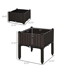 Outsunny -piece Raised Flower Bed Vegetable Herb Planter Lightweight