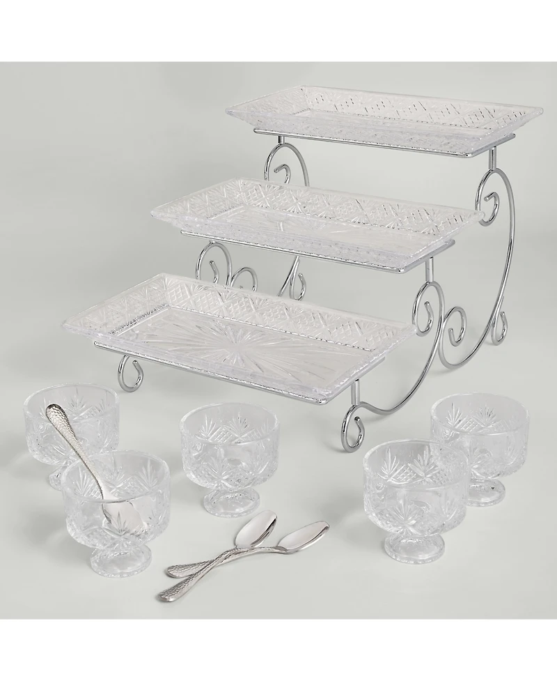 Godinger Dublin Crystal 3-Tier Server