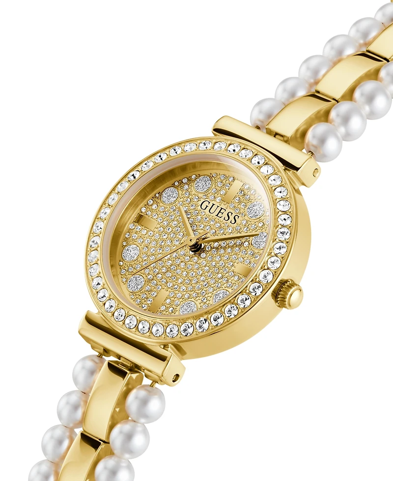 Guess Women's Gold-Tone Glitz Stainless Steel Bracelet Watch, 30mm