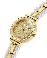 Guess Women's Gold-Tone Glitz Stainless Steel Bracelet Watch, 30mm