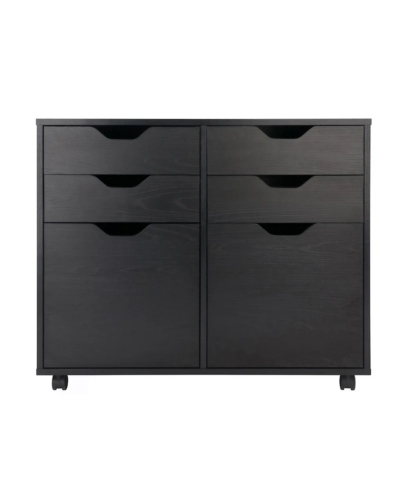 Winsome Halifax 26.3" Wood 2-Door 4-Drawer Wide Storage Cabinet