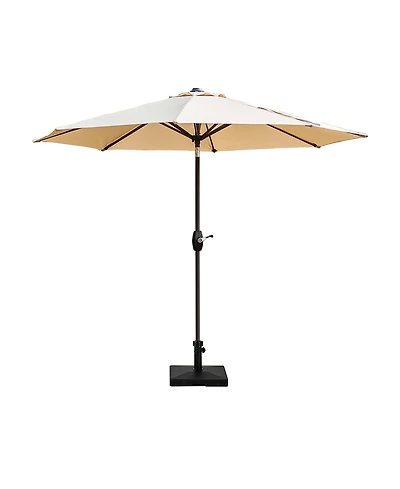 9 Ft Outdoor Patio Market Table Umbrella with Square Concrete Base