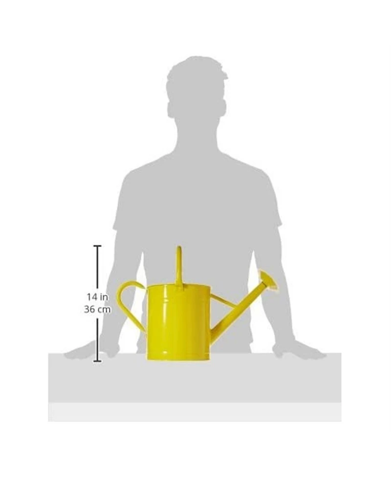 Gardener Select Metal Watering Can, Yellow, 1.85 Gallons 7L