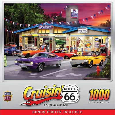 Masterpieces Cruisin' Route 66 - Pitstop 1000 Piece Jigsaw Puzzle