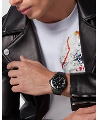 Philipp Plein Men's The $kull Black Ion Plated Stainless Steel Bracelet 44mm