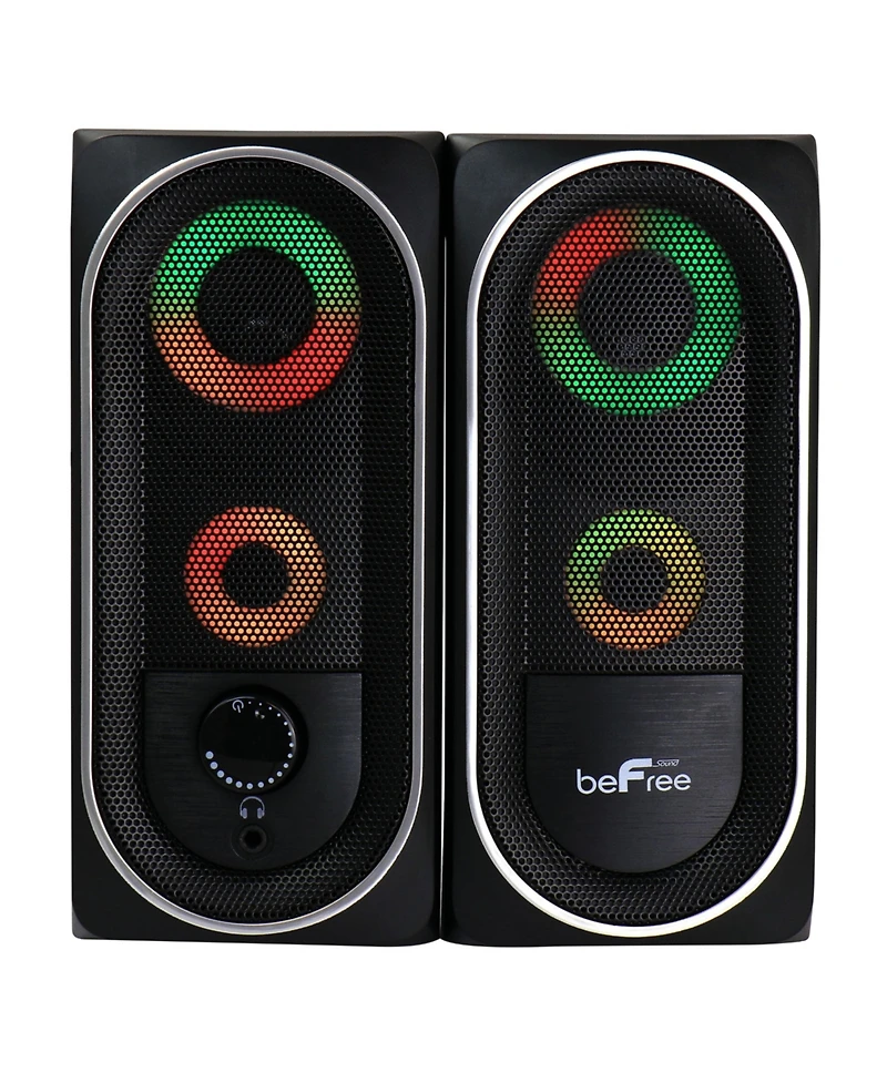 beFree Sound 2.0 Computer Gaming Speakers with Led Rgb Lights