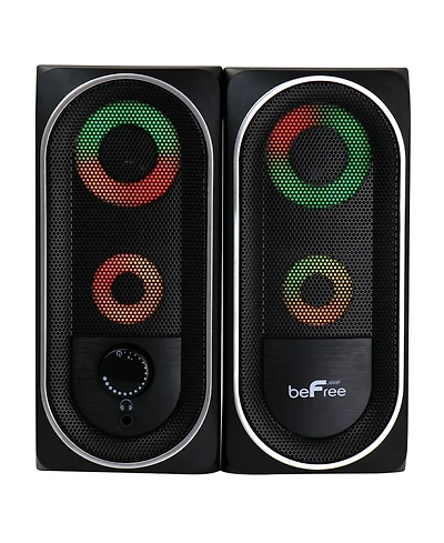 beFree Sound 2.0 Computer Gaming Speakers with Led Rgb Lights