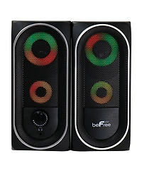 beFree Sound 2.0 Computer Gaming Speakers with Led Rgb Lights