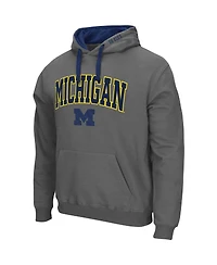 Men's Colosseum Charcoal Michigan Wolverines Big and Tall Arch Logo 2.0 Pullover Hoodie