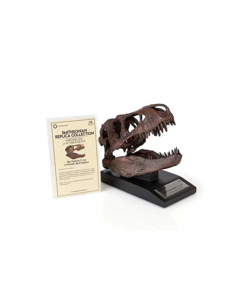 Master Replicas The Nation's T-Rex Skull Statue | Smithsonian Fossil Replica | 6-Inch Tall Tyrannosaurus Rex Desk Statue | 1:10 Scale