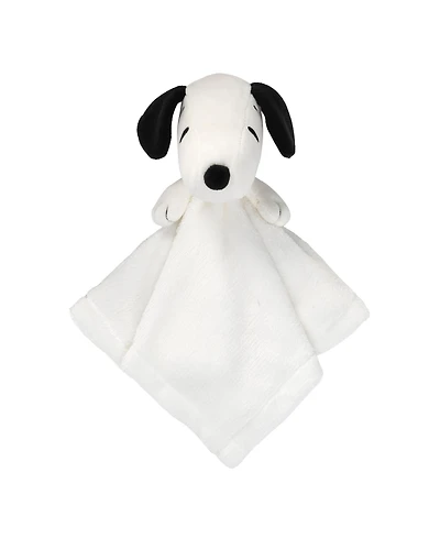Lambs & Ivy Peanuts Snoopy Lovey White/Black Plush Security Blanket