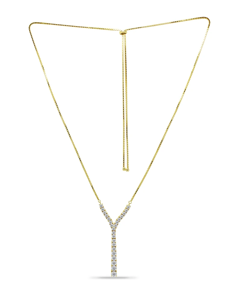 Macy's Cubic Zirconia Graduated Y Adjustable Necklace (6.5 ct. t.w.) in 18K Sterling Silver or Sterling Silver