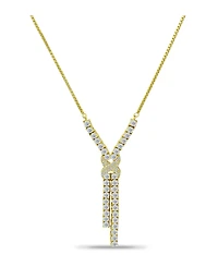 Macy's Cubic Zirconia Infinity Frontal Drop Adjustable Necklace (6.6 ct. t.w.) 18K Sterling Silver or