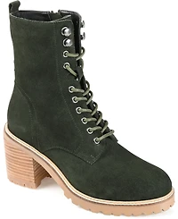 Journee Signature Women's Malle Lace Up Lug Sole Combat Booties