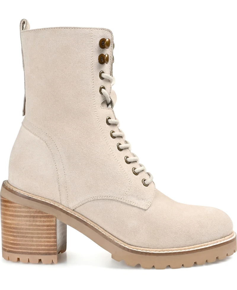 Journee Signature Women's Malle Lace Up Lug Sole Combat Booties