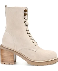 Journee Signature Women's Malle Lace Up Lug Sole Combat Booties