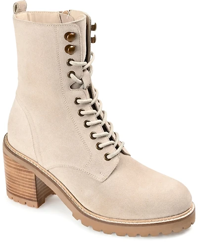 Journee Signature Women's Malle Lace Up Lug Sole Combat Booties