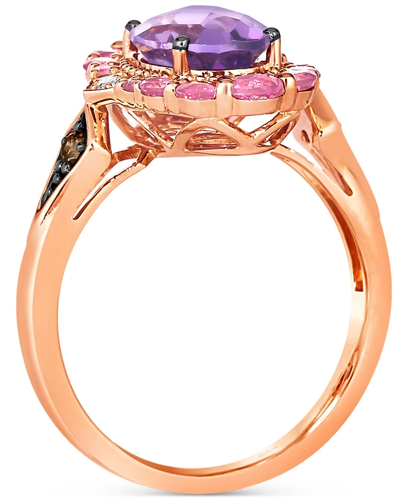 Le Vian Grape Amethyst (3/4 ct. t.w.), Passionfruit Tourmaline (5/8 ct. t.w.), Chocolate Diamond (1/10 ct. t.w.) & Nude Diamond (1/20 ct. t.w.) Statem