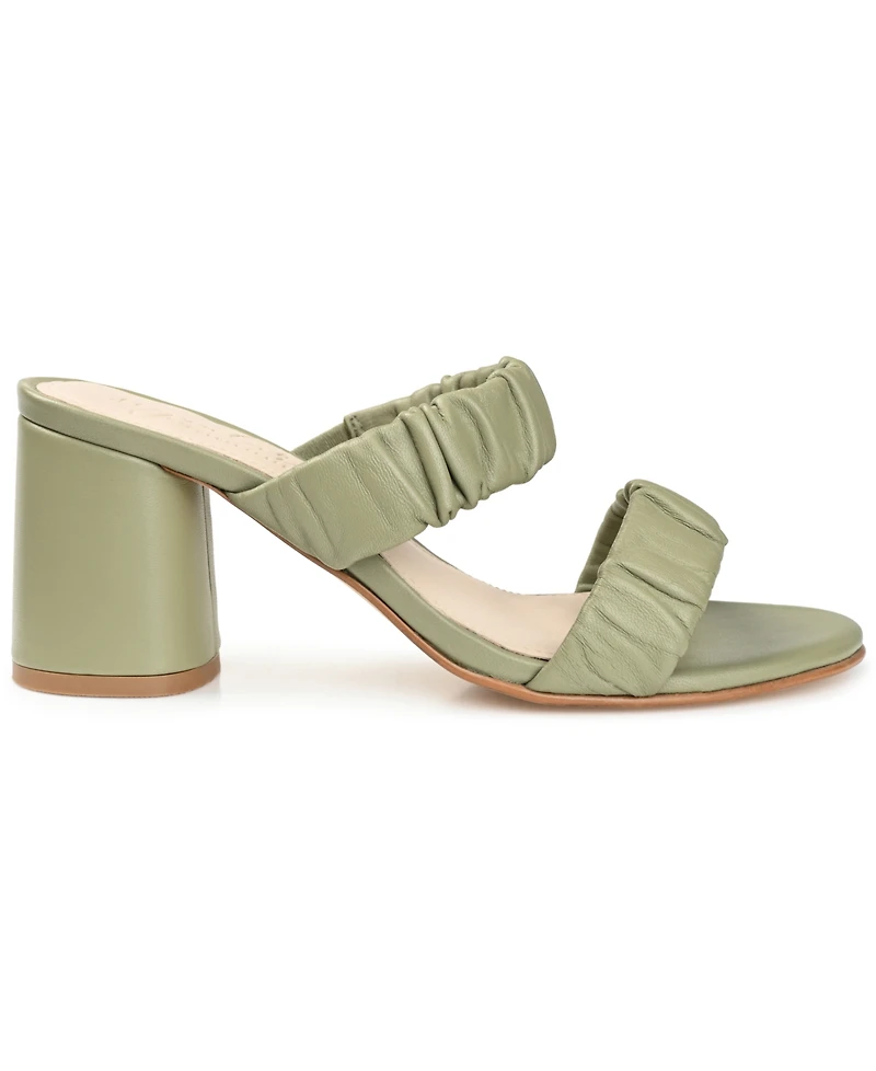 Journee Signature Women's Vidda Ruched Slip On Sandals