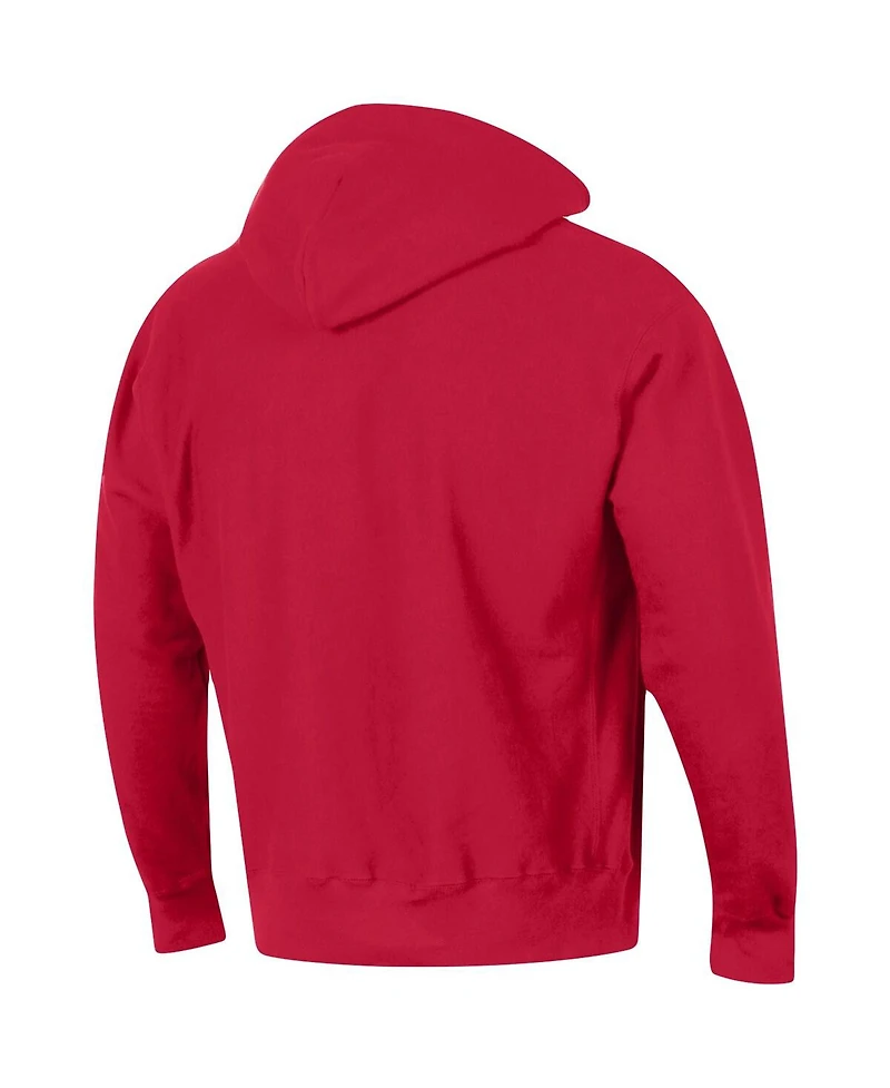 Men's Champion Scarlet Ohio State Buckeyes Big and Tall Reverse Weave Fleece Pullover Hoodie Sweatshirt