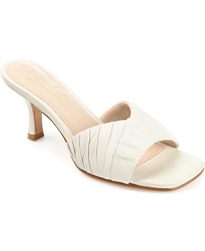 Journee Signature Women's Juliette Leather Open Toe Dress Sandals