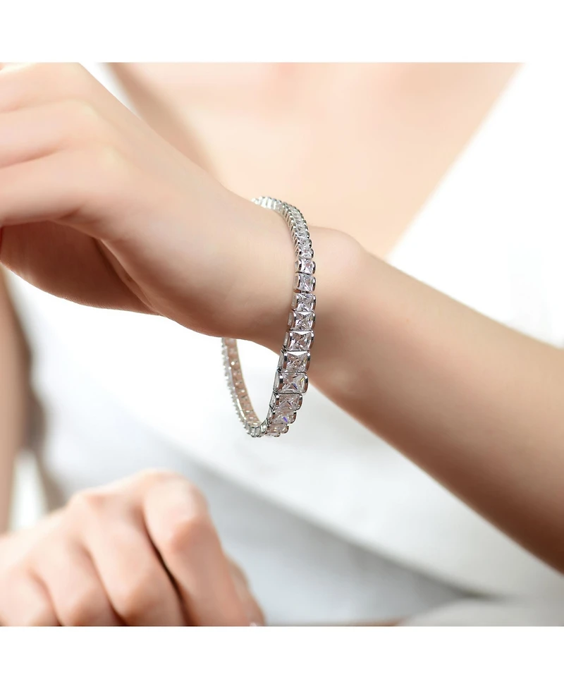 Sterling Silver Shimmering Clear Cubic Zirconia Tennis Bracelet