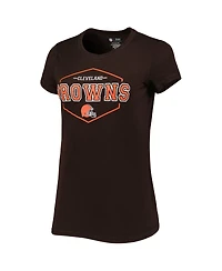 Women's Concepts Sport Brown, Orange Cleveland Browns Badge T-shirt and Pants Sleep Set