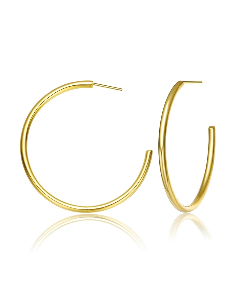 14K Gold Plated Open Hoop Earrings
