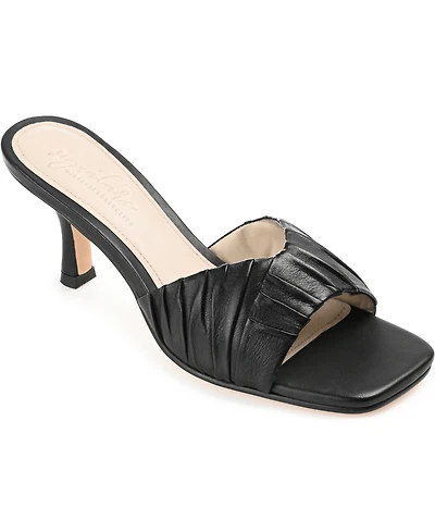 Journee Signature Women's Juliette Leather Open Toe Dress Sandals