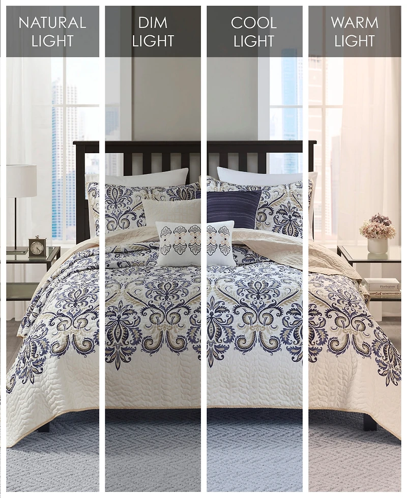 Madison Park Cali Quilted 6-Pc. Quilt Set, Full/Queen