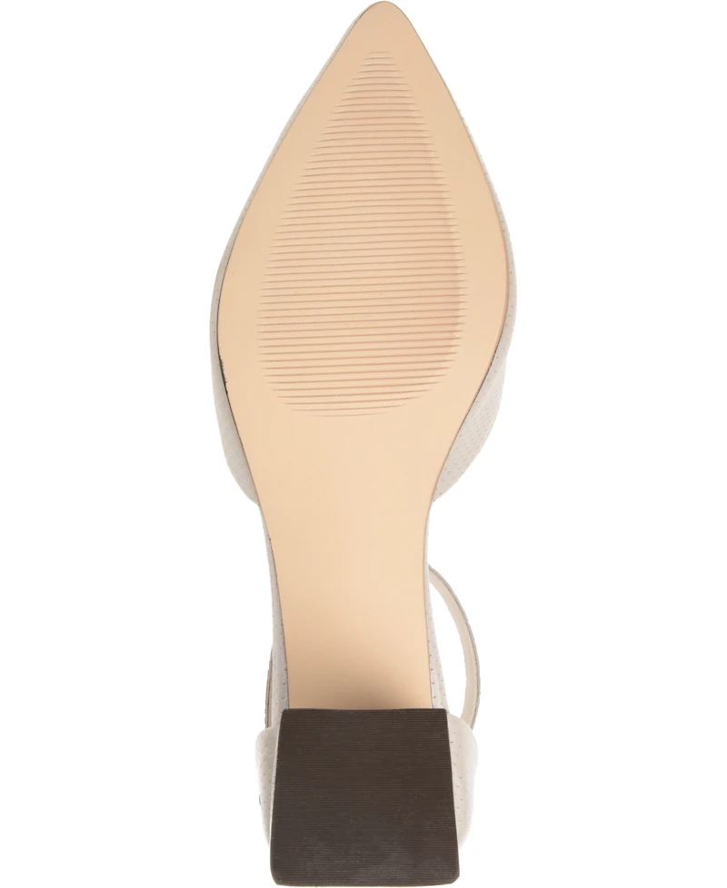 Journee Signature Women's Cameela Pointed Toe T Strap Block Heel Pumps