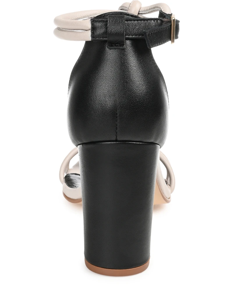 Journee Signature Women's Jettah Two-Toned Strappy Block Heel Sandals