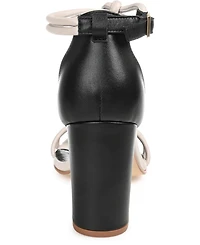 Journee Signature Women's Jettah Two-Toned Strappy Block Heel Sandals