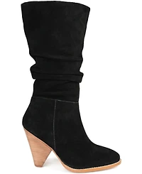 Journee Signature Women's Syrinn Slouch Cone Heel Mid Shaft Dress Boots