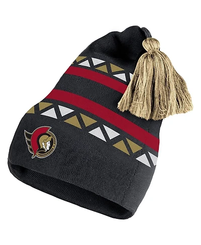 Men's adidas Black, Blue Ottawa Senators Reverse Retro 2.0 Pom Cuffed Knit Hat