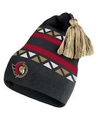 Men's adidas Black, Blue Ottawa Senators Reverse Retro 2.0 Pom Cuffed Knit Hat