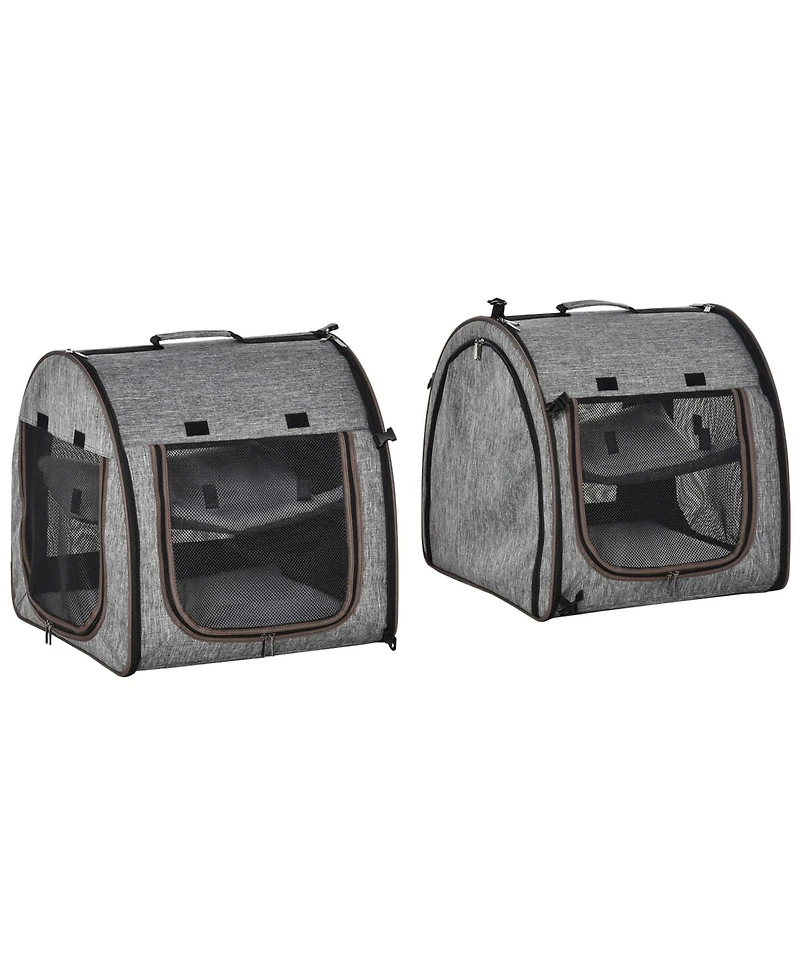 PawHut Large Portable Double Pet Carrier Kennel Bag Oxford Travel Car Seat