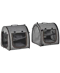 PawHut Large Portable Double Pet Carrier Kennel Bag Oxford Travel Car Seat