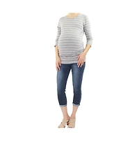 Indigo Poppy Cuffed Maternity Skinny Jean