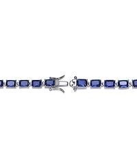 Sterling Silver Blue Cubic Zirconia Tennis Bracelet