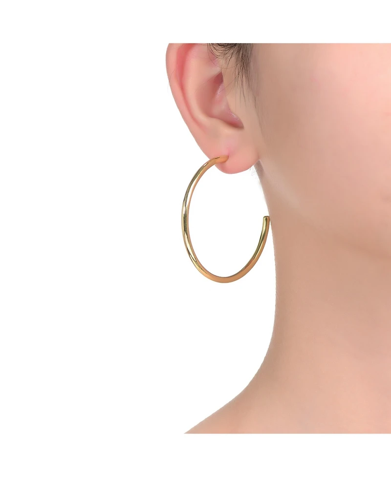 14K Gold Plated Open Hoop Earrings