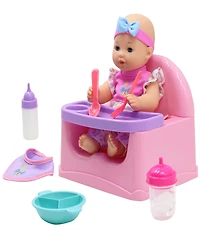 Dream Collection Feeding Fun Baby Doll Gi-Go Dolls, Kids 7 Piece Playset