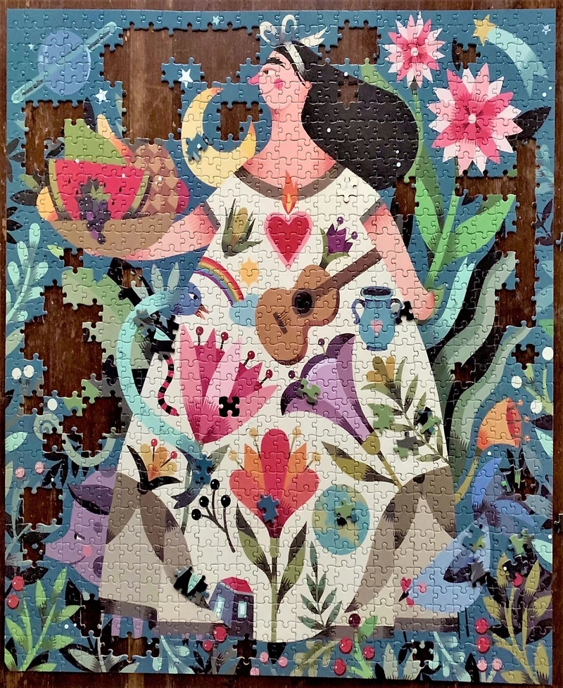 Eeboo Piece and Love Mother Earth 1000 Piece Square Adult Jigsaw Puzzle Set