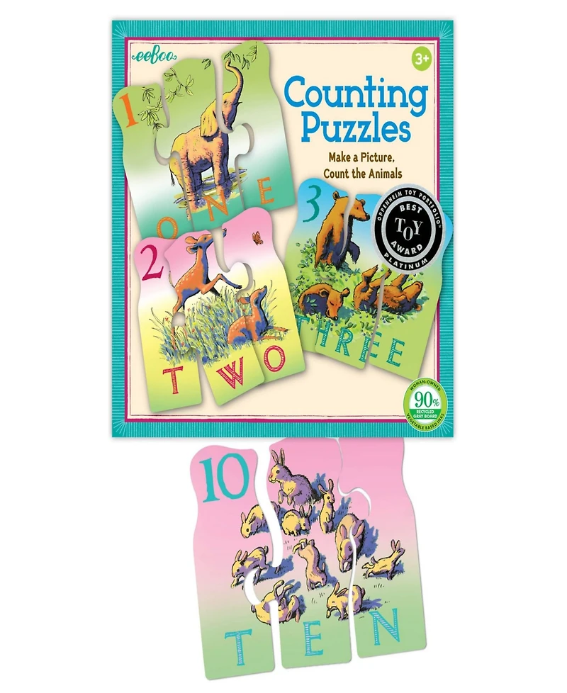 Eeboo Animal Counting 30 Piece Puzzle Set